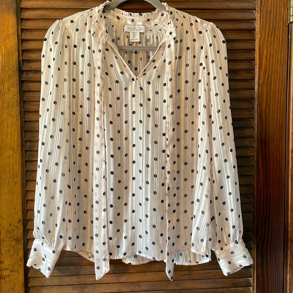 Rachel Zoe Long Sleeve Polka Dot Blouse - Picture 3 of 7